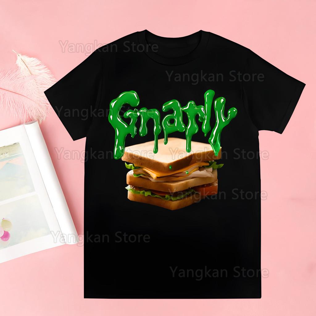 KATSEYE Gnarly Tops Womens Tshirt Ulzzang Harajuku The Print Tshirt Summer New Casual
