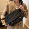 Hong Kong Style Niche Mailman Bag Women's 2026 New Casual Waterproof Black Messenger Bag Large Capacity Simple Shoulder Bag