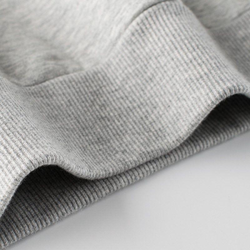 Small Children's Clothing Kids Crew Neck Fleece-Lined Sweater for Autumn and Winter