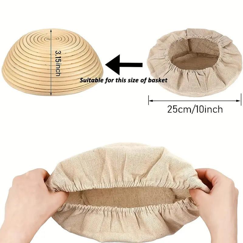1Pc Excellent Bread Proofing Basket Cover 25x8cm Practical Multipurpose Cotton Flax Bread Making Basket Cover Good Texture