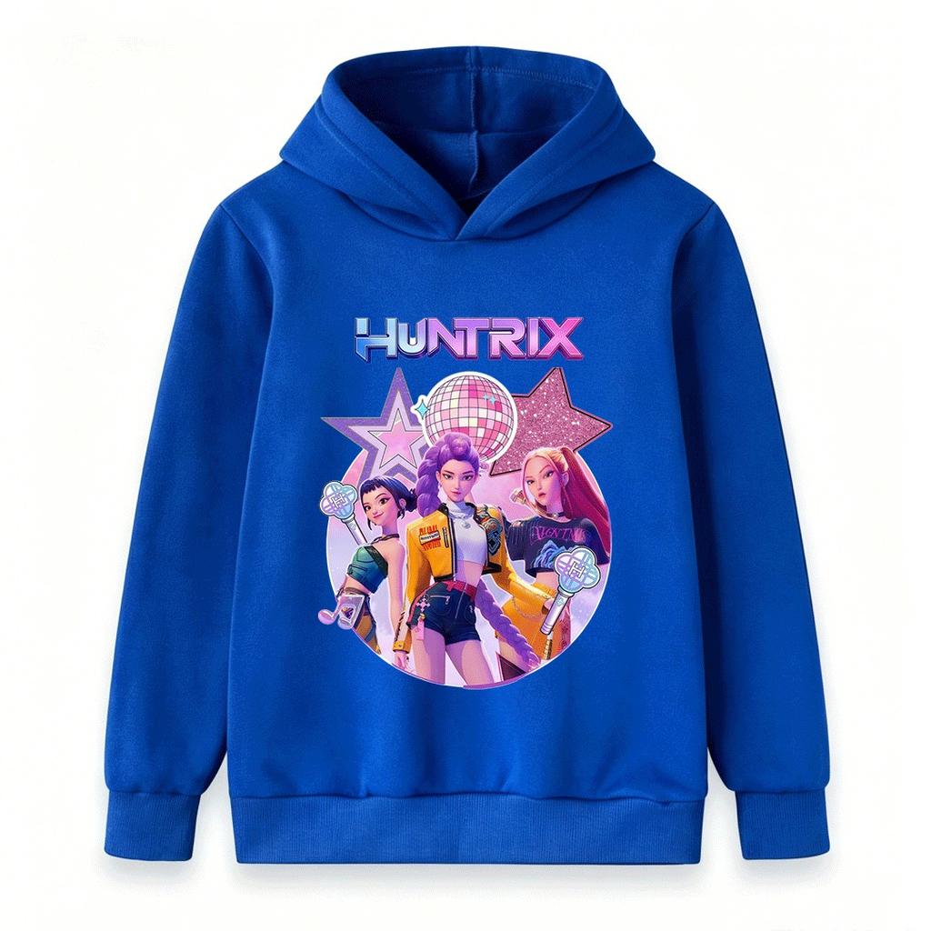 Kids Boys Girls Hoodie, Colorful Music Girl Group Disco Star Print Casual Long Sleeve Pullover Sweatshirt for Daily Wear