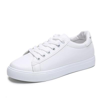 Autumn New Style White Shoes for Women Korean Style Student Lace Up Sneakers Flat Sports Casual Round Toe Flat Heel Women Shoes