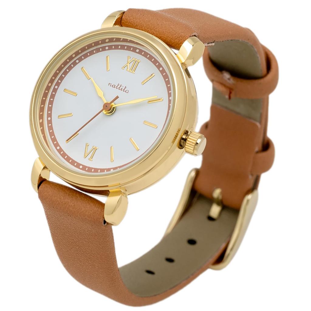 Fieldwork Analog Watch with Leather Women's Strap, Brown, MKL2306-5