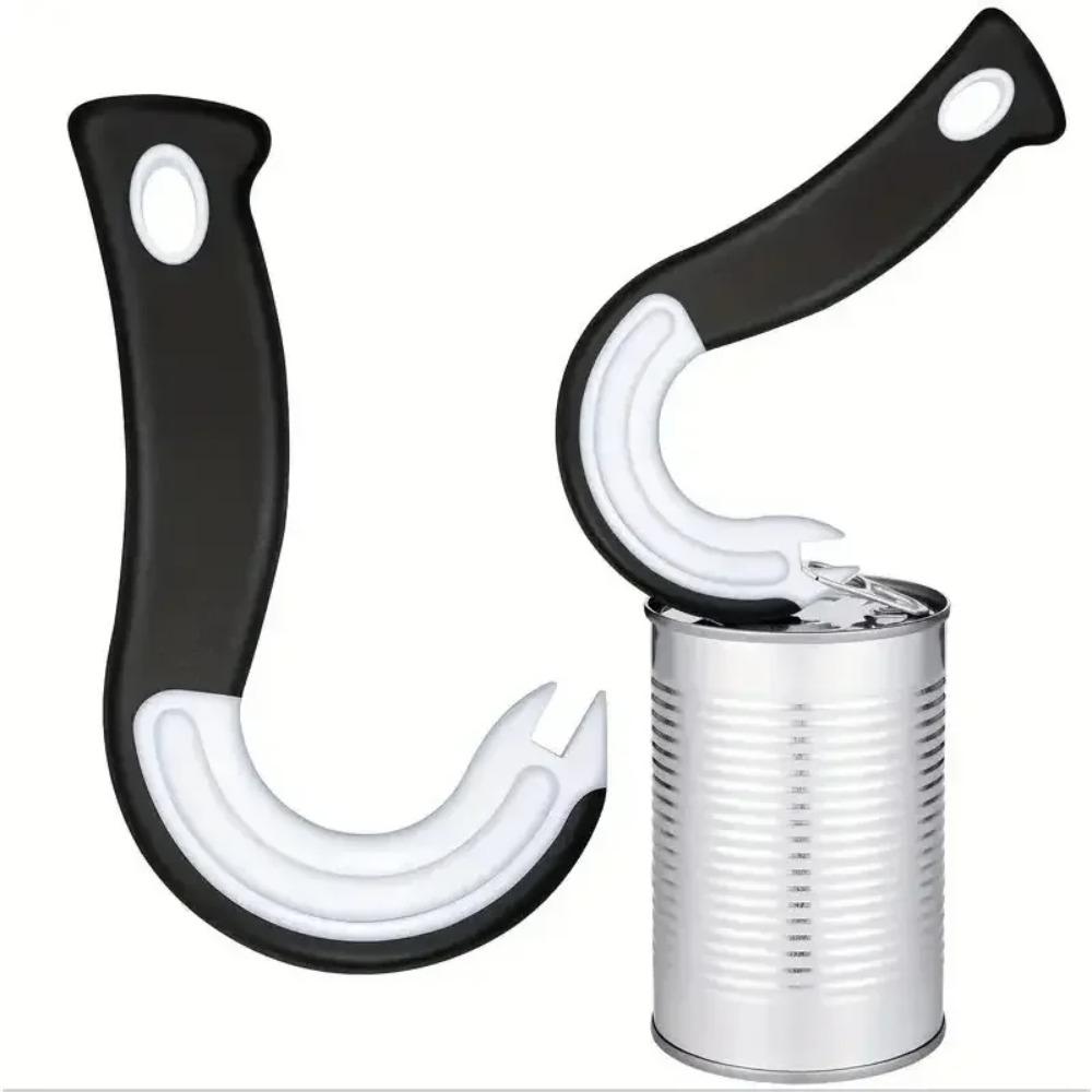 Multifuctional Easy-Grip Hook Can Opener Ring Hook Jar Openers Manual Bar Lid Opening Tools Bottle Openers Kitchen Accessories
