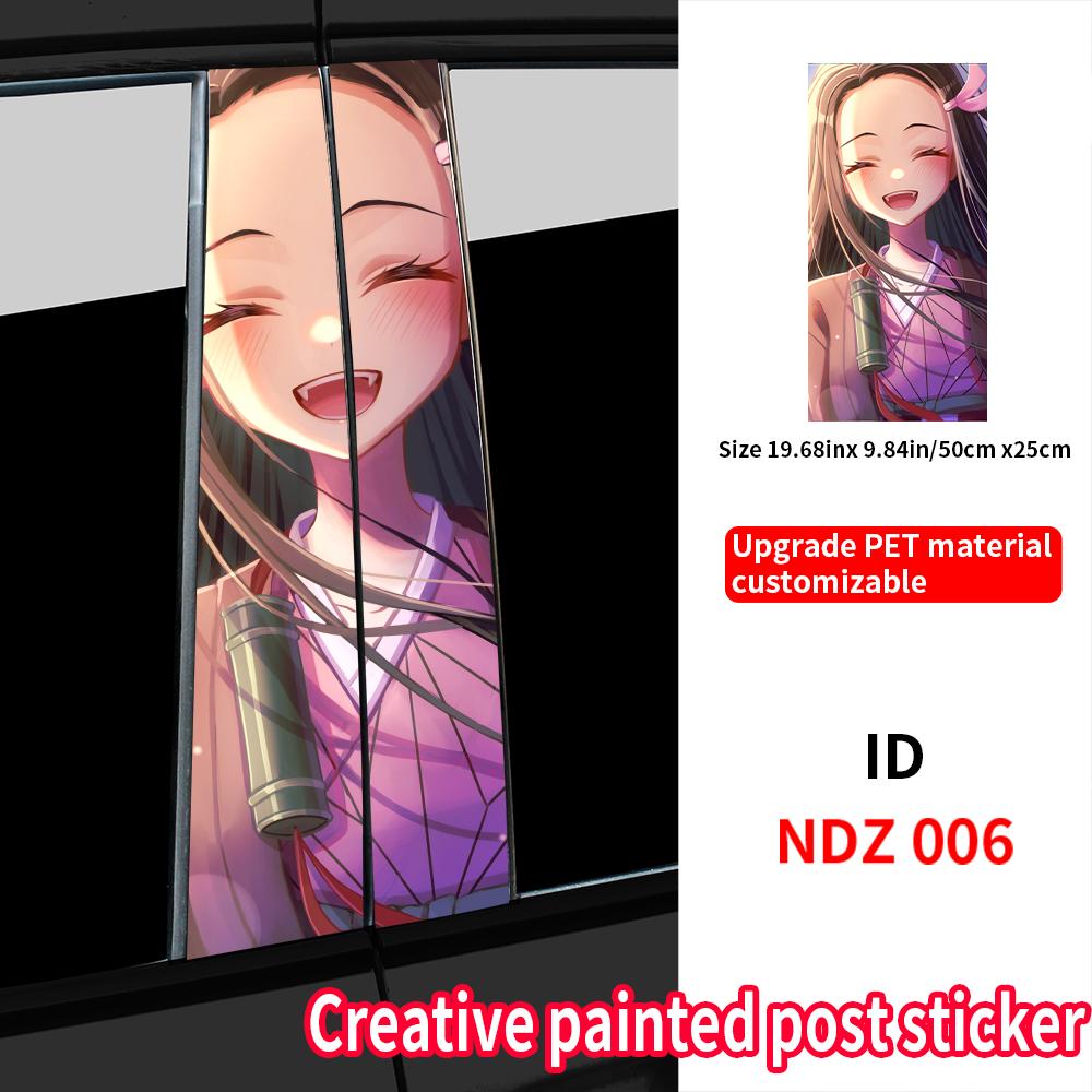Nezuko Anime Car Stickers Car B-pillar Decal Waterproof Stickers Auto Center Pillar Sticker Cover Scratches Vehicle Decor