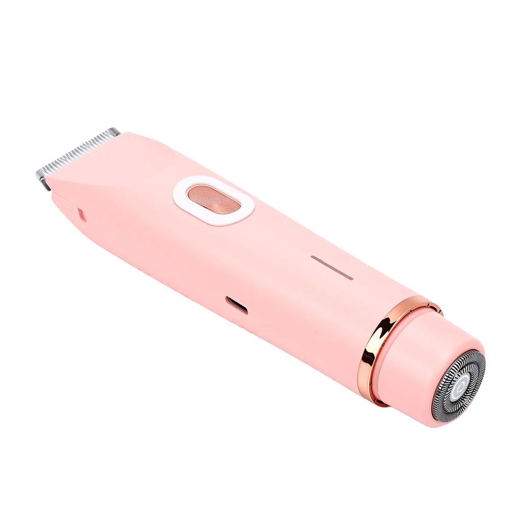Electric Bikini Hair Trimmer Water Proof Rechargeable Dual Head Hair Trimmer for Women Pink