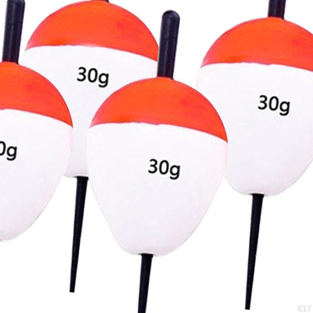 5 Brightly Colored Oval Shaped EVA Foam Fishing Buoys, High Buoyancy for Trout, Catfish, Bass And