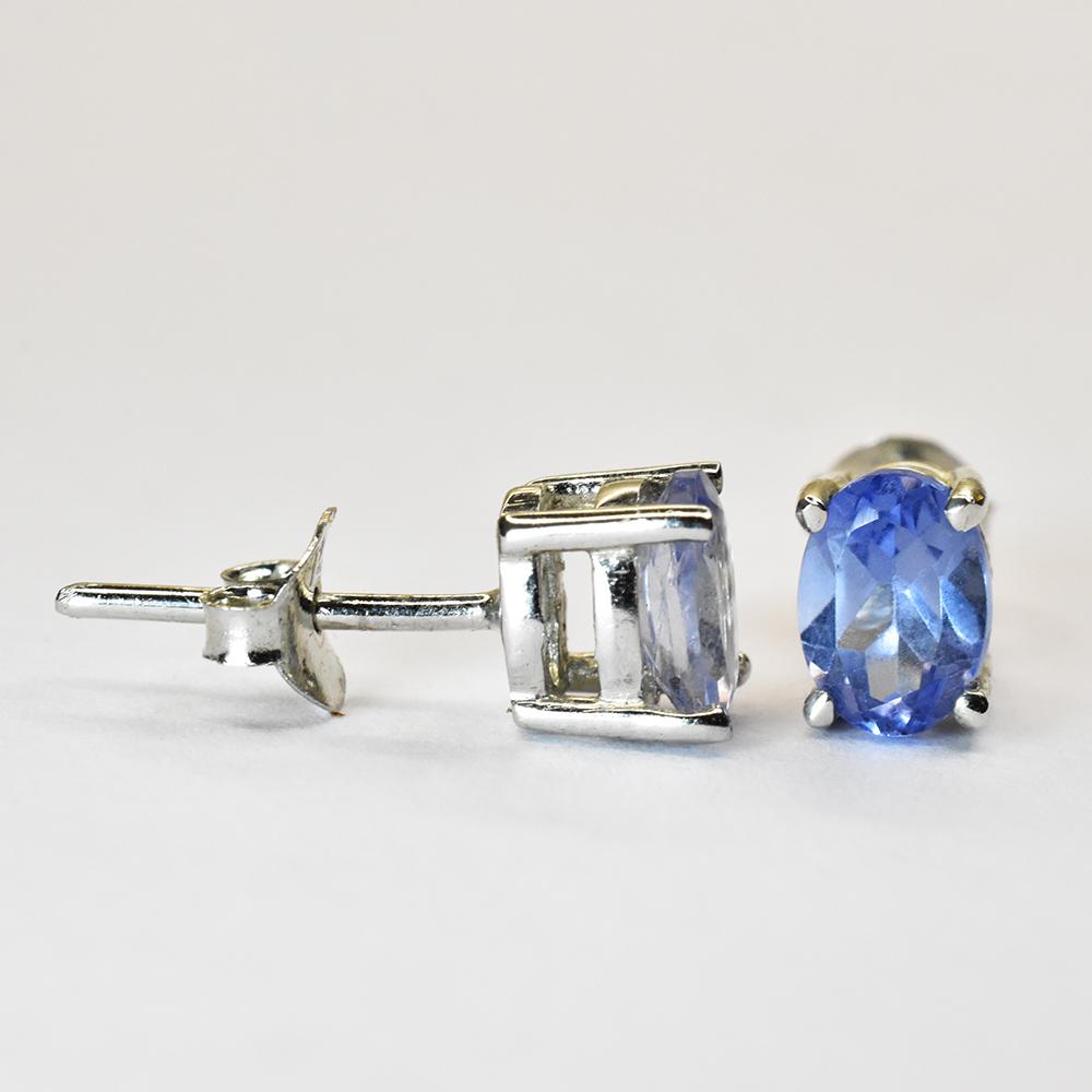 Certified 8.85 Ct Natural 925 Sterling Silver Earring Blue Sapphire GEMSTONE