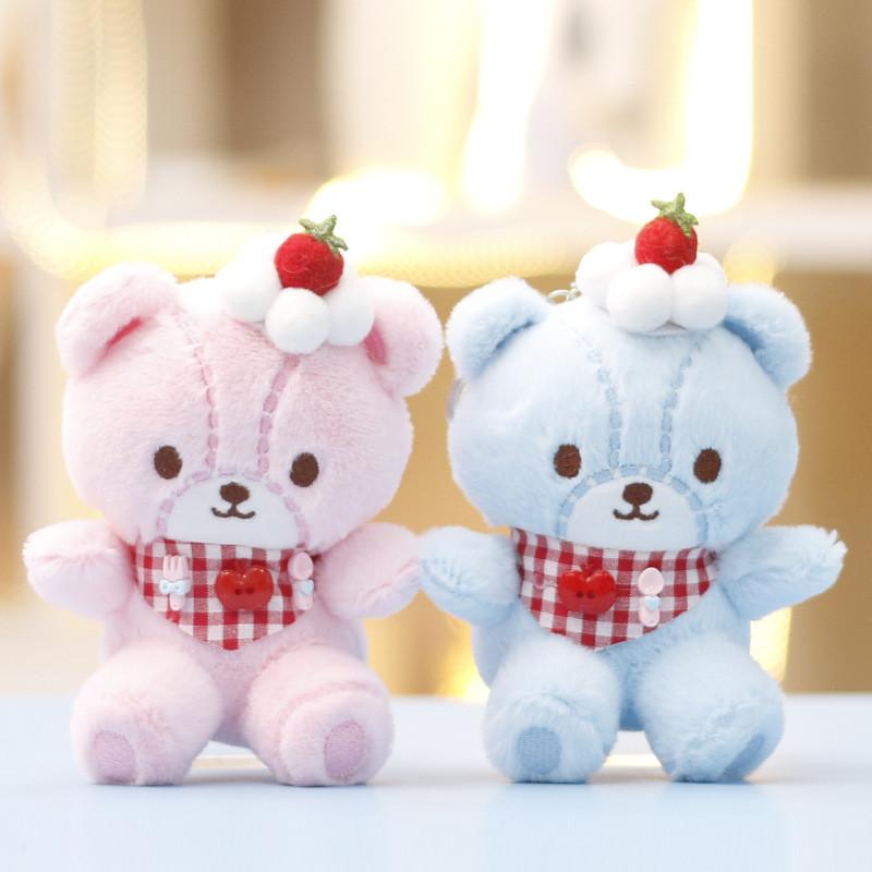 Cute Bear Plush Keychain With Soft Short Pile For Bags And Kids Decor
