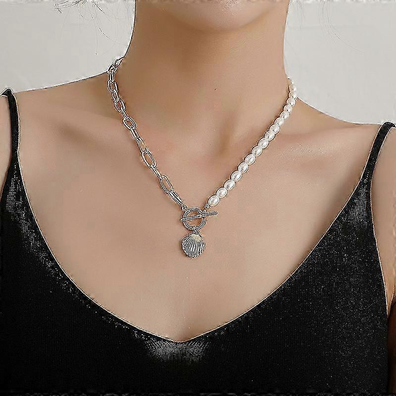 Shell Girl Necklace Small Geometric Pendant Ot Buckle 25-26