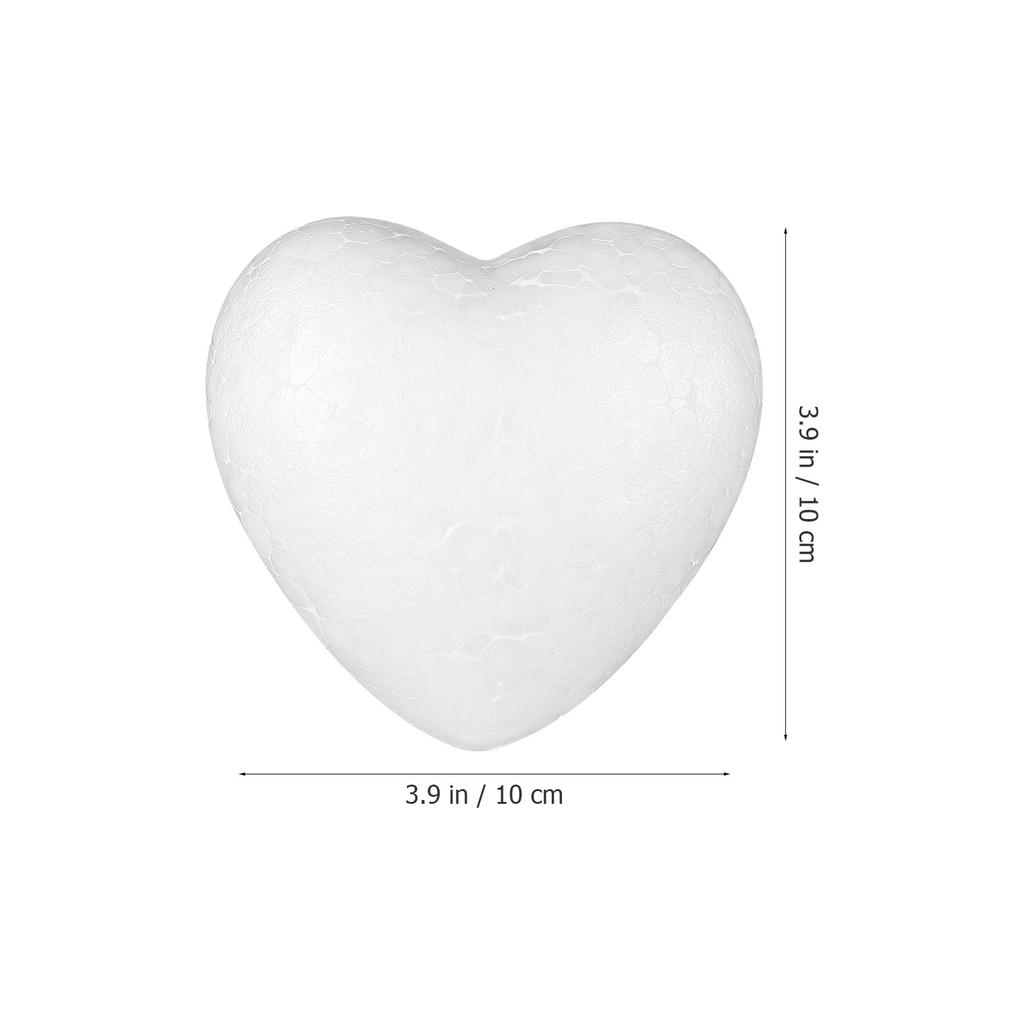 5Pcs White Polystyrene Heart Balls 8.5cm DIY Craft Hearts for Wedding Decor Valentine's Day Baby Shower Floral Arrangements