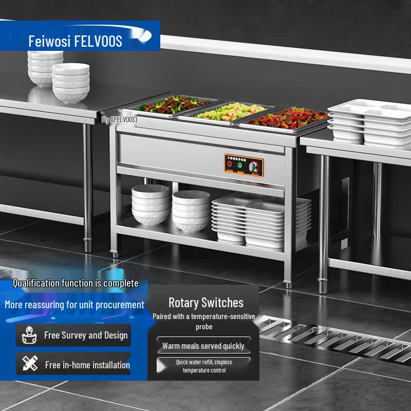 FELVOOS Stainless Steel 3-Compartment Insulated Food Warmer