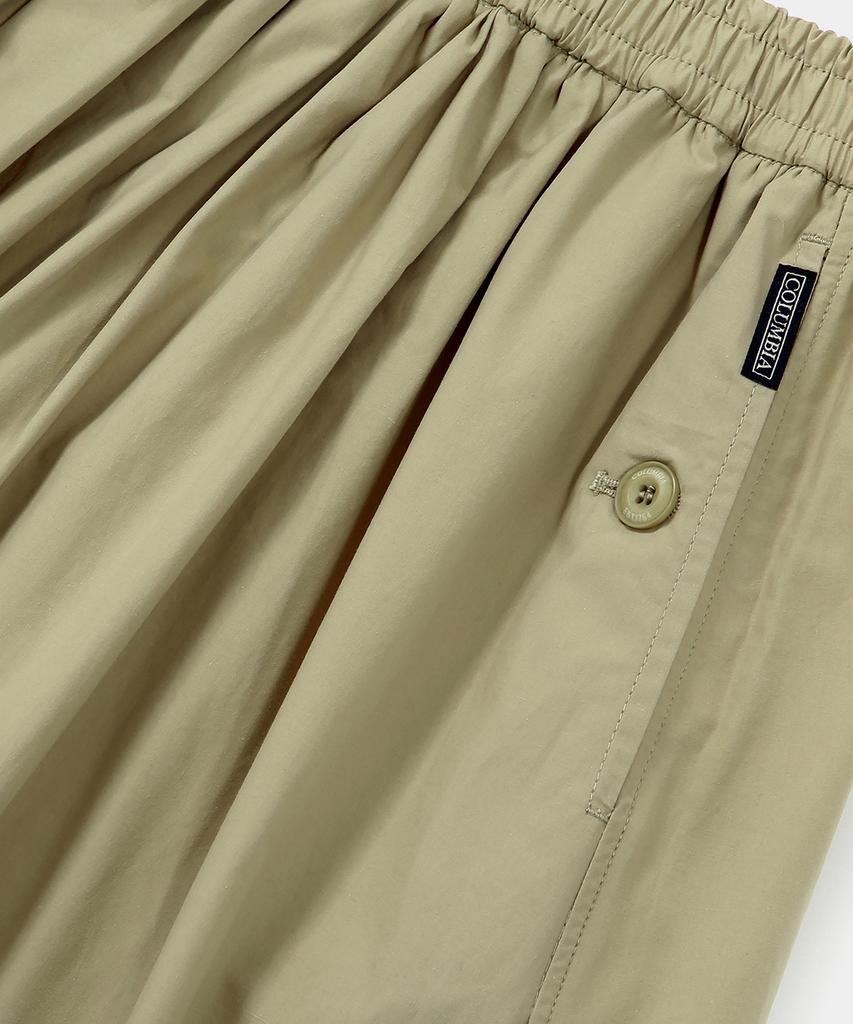 COLUMBIA UNIVERSITY All-Round Pleats Cotton Long Skirts Beige