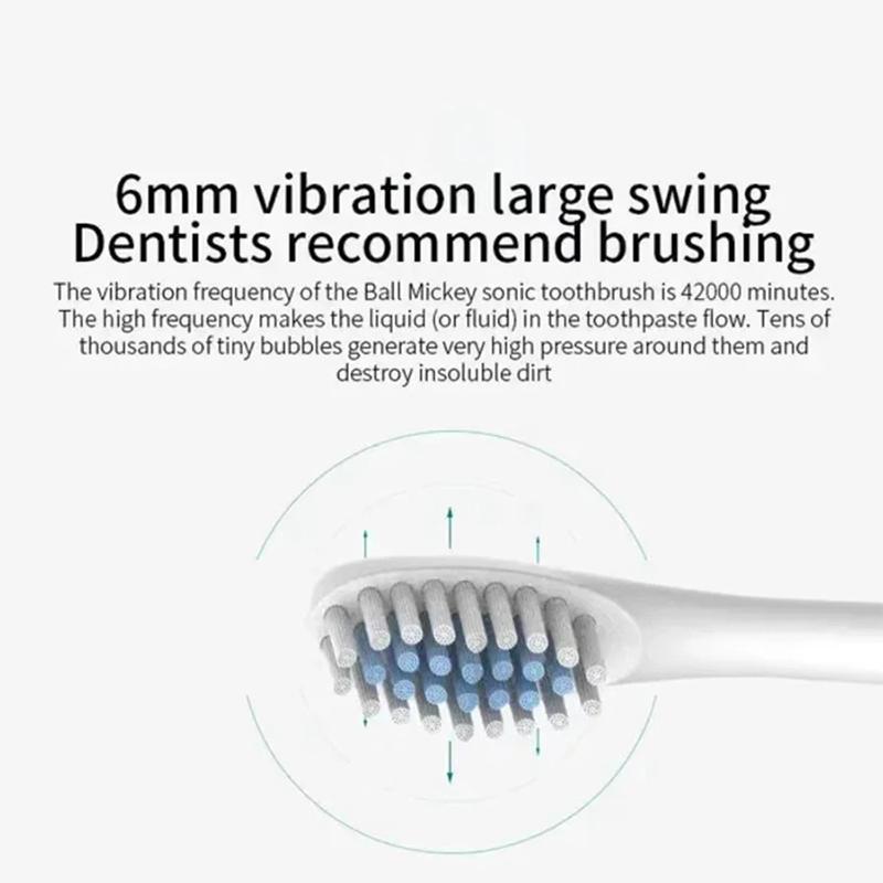 Escova de Dentes Ultrassônica Elétrica Seis Modos de Velocidade Casa Cabelo Macio Carregamento USB Impermeável Limpador de Dentes para Adultos