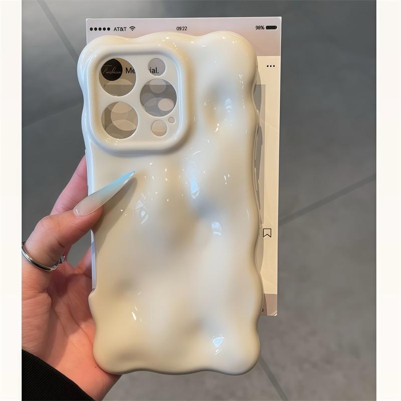 Luxury Soft Silicone Wave Fold Pattern Phone Case For iPhone 11 12 13 14 15 16 Pro Max Plus Candy Bumper Back Cases Cover