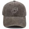 Cotton Fabric Baseball Cap Butt Cat Embroidery Baseball Hat Vintage Dad Hat  Outdoor