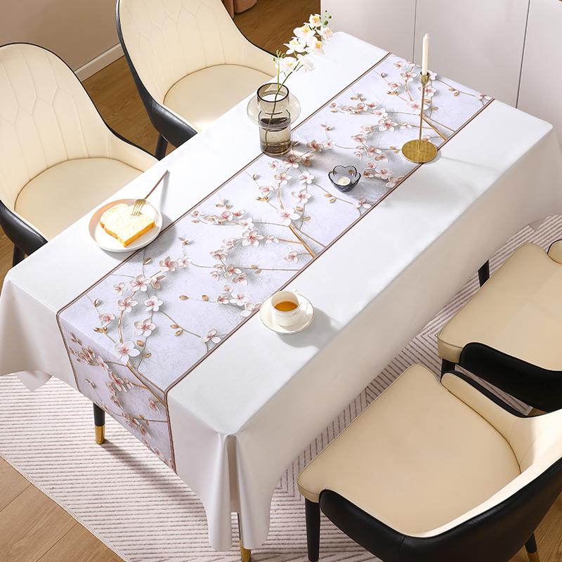 Waterproof Flower Table Cloth Soft Washable PVC Tablecloths Dining Tea High-end Towel Rectangular Desk Sheet Hotel Breakfast Mat