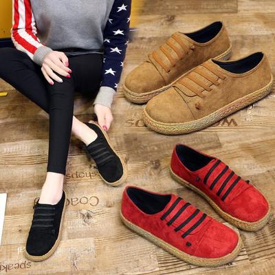 Damen-Slipper, flache Schuhe, lässig, flacher Mund, Schnürung, Damen, Retro, weich