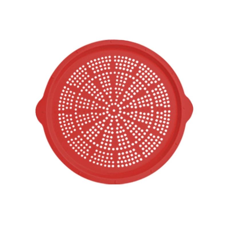 

Silicone Baking Tray Multipurpose Non-Stick Pizza Pan For Kitchen, BBQ& Party Prep червоний