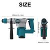 2-IN-1 Rechargeable Brushless Cordless Electric Rotary Hammer Impact Drill 1300W Power Tool For 18V Battery 4200RPM
