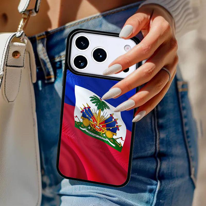 Haiti Haitian Flag soft Phone Case For iPhone 17 Air 14 15 13 12 Max Cover For Apple 14 15 16 16e 11 Pro Max Plus
