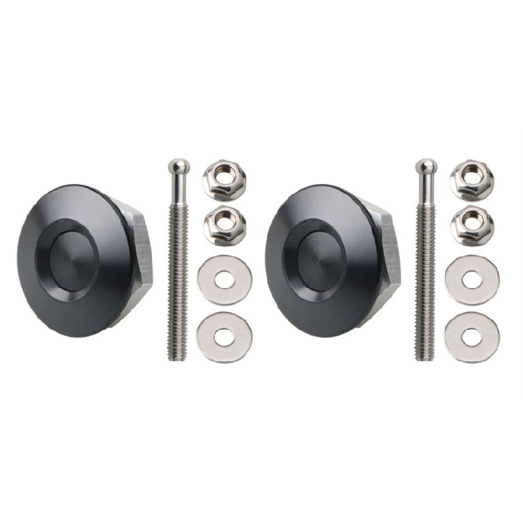 Round Button Hood Fastener Kit 2 Piece Aluminum Hardware Set for Quick Body Panel Access on Custom Car Builds Set