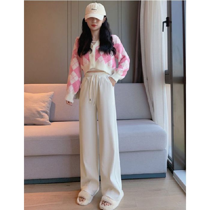 High-end Wide-leg Casual Pants Women's Autumn New High-waisted Straight-leg Loose Pants