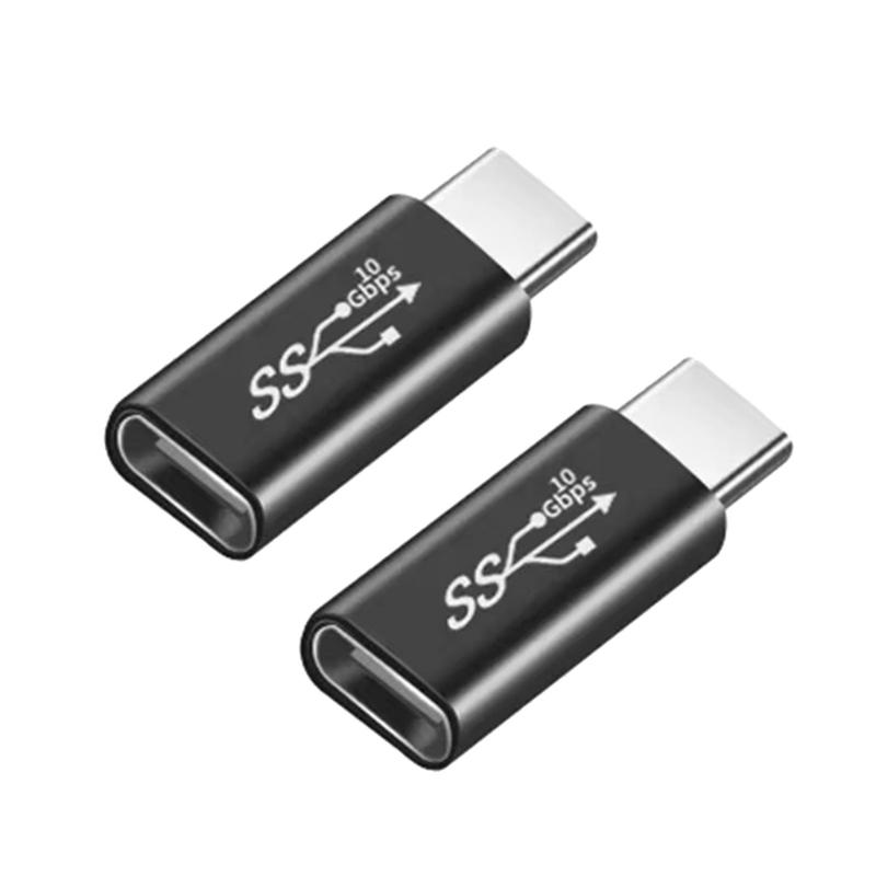 2PCS USB3.1 Type C Fast Adapter with Male Female Head Optional for Easy Connection and Fast Speed Data Transfer
