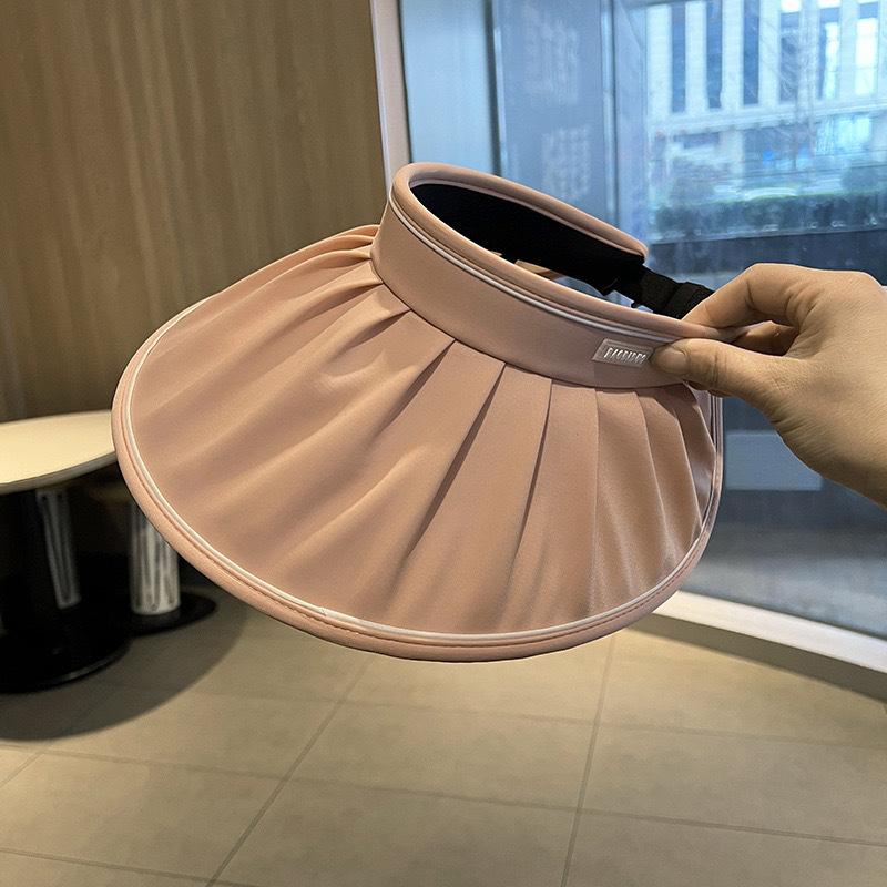 Summer sunscreen visor, new hat with enlarged brim, adult empty top hat, face covering and face showing, small summer cool hat for women