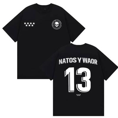 Rapper NATOS WAOR Logo Album Print T-Shirt Herren Damen Hohe Qualität Harajuku Vintage T-Shirts Lässig 100% Baumwolle Übergroßes T-Shirt