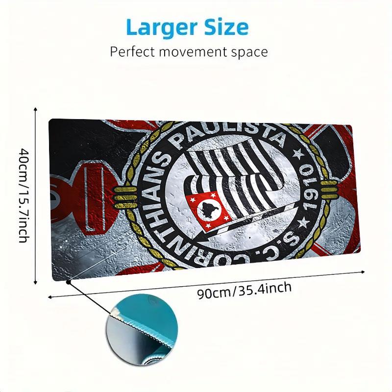 Sport Club Corinthians Paulista Mouse Pad, Large Gaming Desk Mat, Non-slip XXL Mousepad for Laptop & Tablet, Mini PC Playmat with Stitched Edges