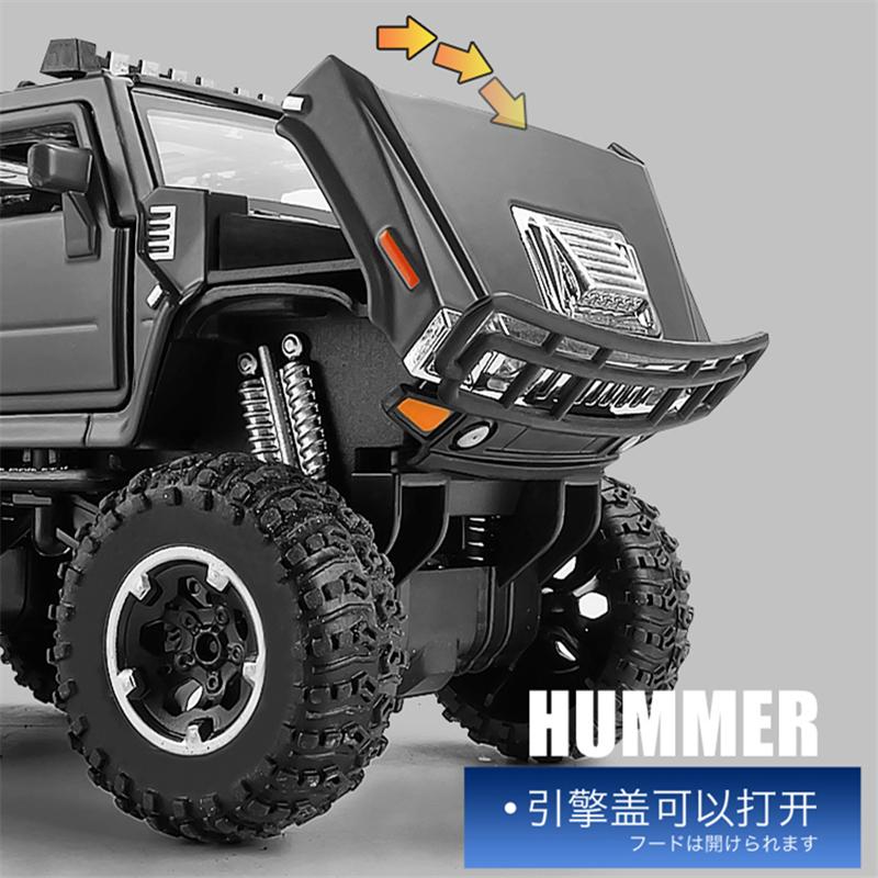1/28 Hummer H2 6*6 Reifen Legierung Auto Modell Diecasts Metall Spielzeug Modifizierte Polizei Geländewagen Auto Modell Sound und Licht Kindergeschenk