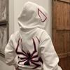 Felpa con cappuccio da strada Spider Punk Felpa con cappuccio e zip Felpa con stampa extra large Abbigliamento gotico Harajuku da uomo e da donna
