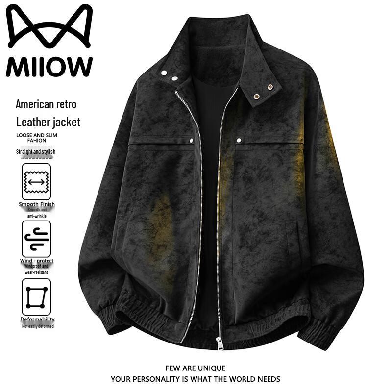MiiOW Men's Retro Lapel Casual Jacket