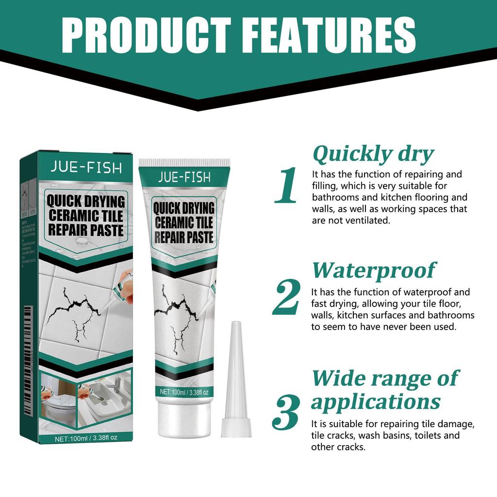 100ml Tile Repair Paste Crack Repair Tile Quick Dry Adhesive Marble Bathtub Furniture Toilet