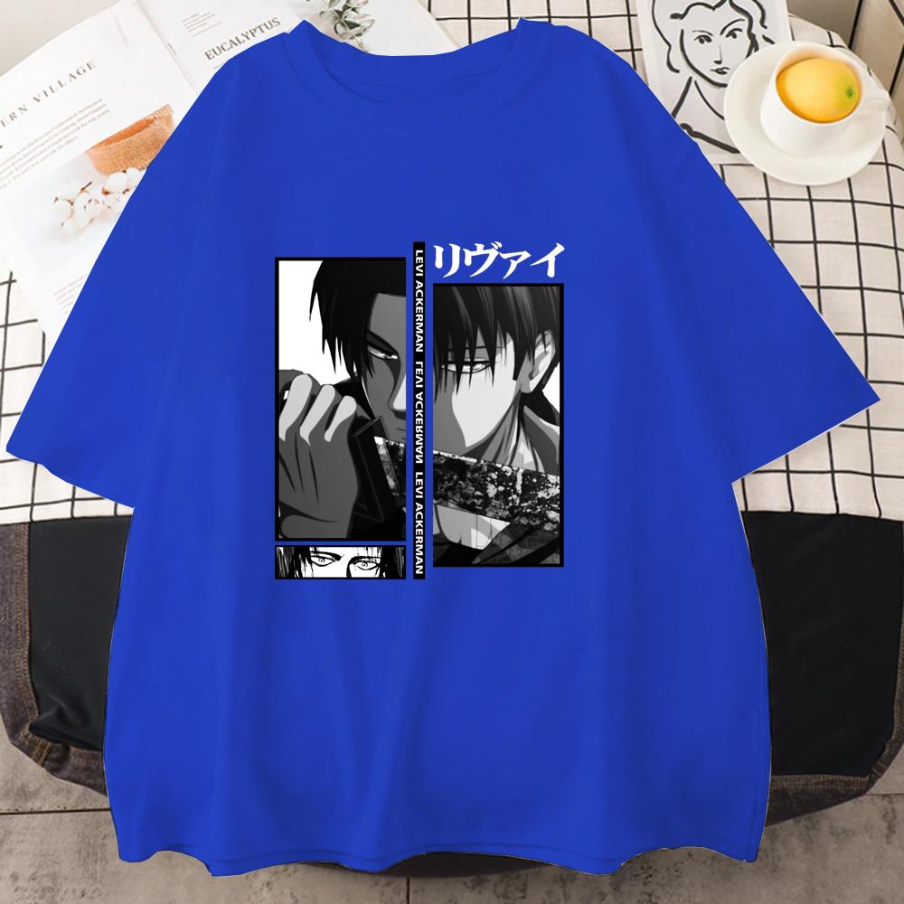 Levi Ackerman Cool Graphic Printed T-Shirt Men's and Women's Loose Anime Harajuku T-Shirt Tops Vintage T Shirt Oversized T Shirt