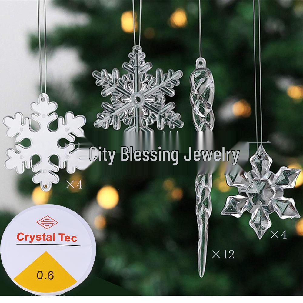 24-Piece Snowflake Christmas Ornaments: Festive DIY Decorations for New Year Parties