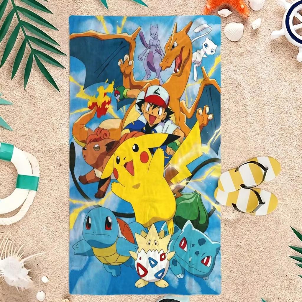 1pc Pokemon Pikachu Kids Towel, Soft Microfiber Quick-Dry, Ideal for Children Daily Use, Perfect Cute Cartoon Gift for Kids