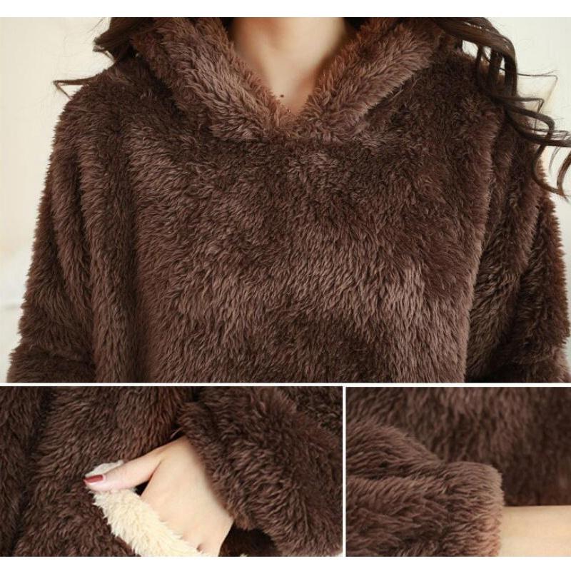 2 pezzi/set pigiama caldo da donna, comodo e morbido pigiama con animali da orso