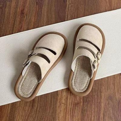 Half Support Sandals for Women Slippers American Solid Color All-in-one Wearing Lazy Fashion Simple Explosive Slippers 2025