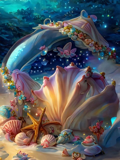 Fantasy Romance Beach Diamond Painting Kits Shell Conch Scenery Diy Diamond Art Embroidery Mosaic Cross Stitch Home Decor S420
