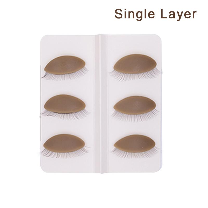 3Pairs/Set Replacement False Eyelash Extension Practice Head Model Silicone Removable Eyelids Tattoo Training Eyes Mannequin