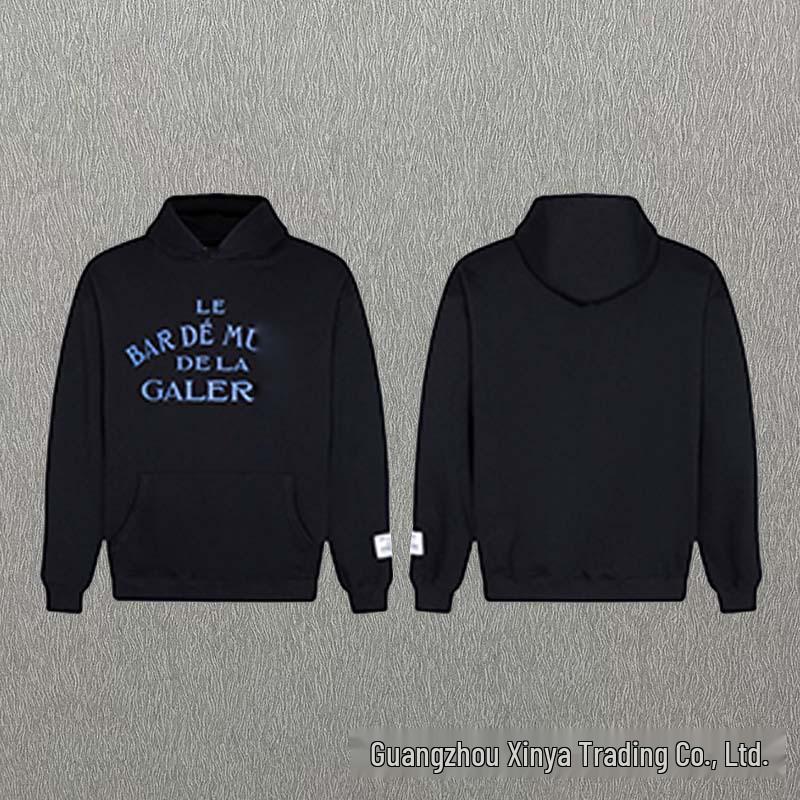 GALLERY DEPT Bluza Unisex z Kapturem Bawełniana z Plamami Farby Graffiti - Jesienna Luźna