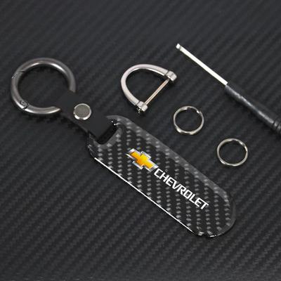 Hbrn5 Car Key Rings Quality Carbon Fiber Keychain Waist Buckle For Corvette Montana TrailBlazer Silverado Traverse Camaro
