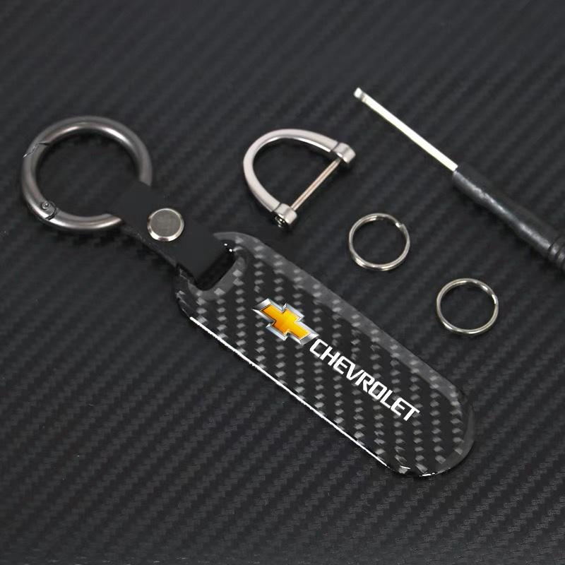Hbrn5 Car Key Rings Quality Carbon Fiber Keychain Waist Buckle For Chevrolet Corvette Montana TrailBlazer Silverado Traverse Camaro