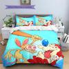 Ren & Stimpy  Pattern Bedding Quilt Set  Home Decoration  Gift (1 * duvet cover + 2 * pillowcase  without core)