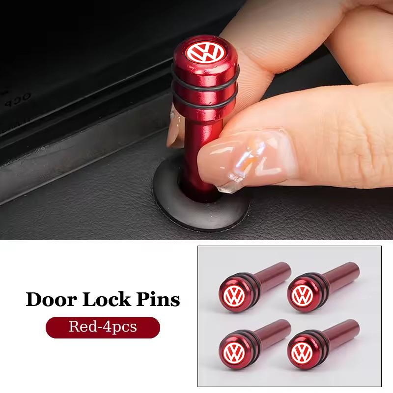 Ear1 Aluminum Car Door Lock Knob Pull Pin Safety Covers for Volkswagen VW GOLF JETTA PASSAT Polo TOUAREG T-ROC Beetle BORA CC