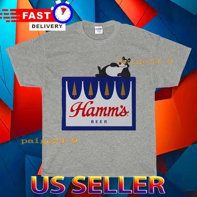 Nowa koszulka T-shirt z logo piwa Hamm's Zabawny AMERYKAŃSKI USA UNISEKS TEE ROZMIAR S-5XL