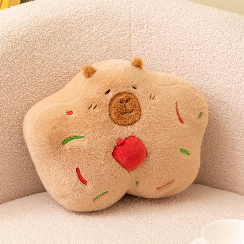 

Xmas Pillow Capybara Gingerbread Stuffed Throw Plush Sofa Backrest Home Room Decro great for daily use perfect for gifting 35cm коричневый