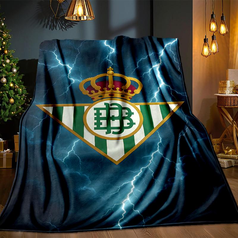Football Betis Crest Design Blanket Lightweight Ideal Bedding Blanket Perfect for Travel, Camping, Living Rooms, Offices, Sofas, Fan Christmas gift